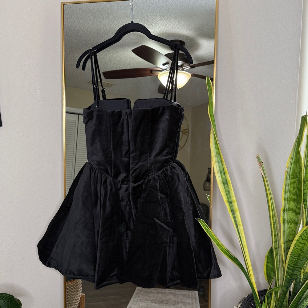 HOUSE OF CB 'Selina' Black Velvet Tulle Mini Dress NWOT - Picture 7 of 7